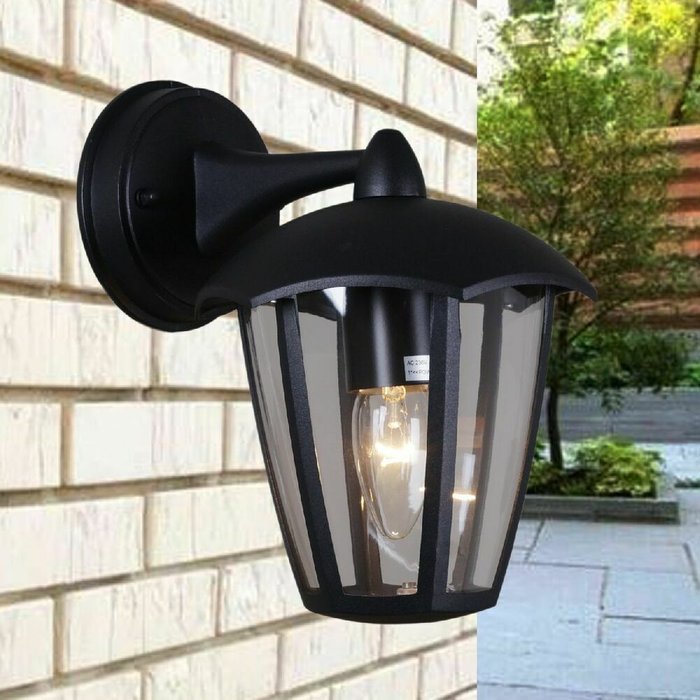 Уличный настенный светильник 08304-9.2-001SJ Top mount BK черного цвета - лучшие Настенные уличные светильники в INMYROOM