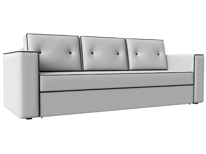 Прямой диван-кровать Принстон белого цвета (экокожа)