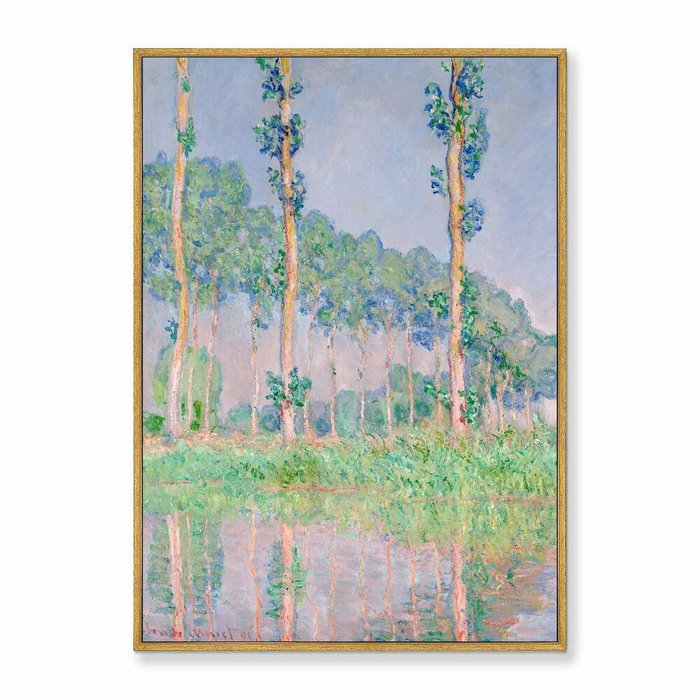 Репродукция картины на холсте Poplars, Pink Effect, 1891г.