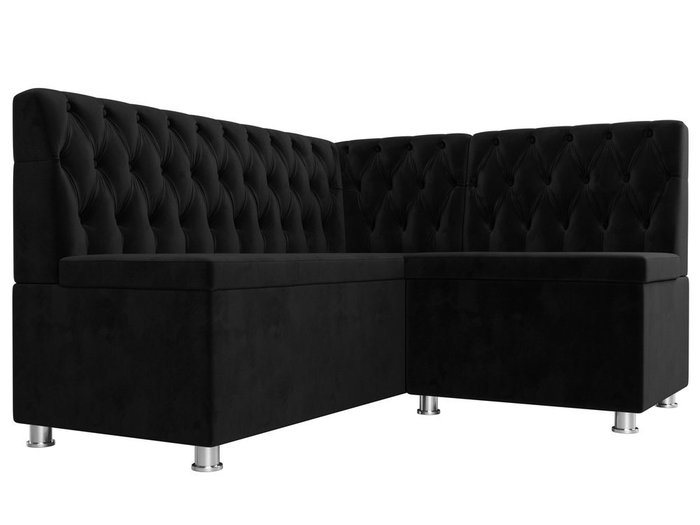 Кухонный угловой диван Мирта черного цвета правый угол - лучшие Угловые диваны в INMYROOM
