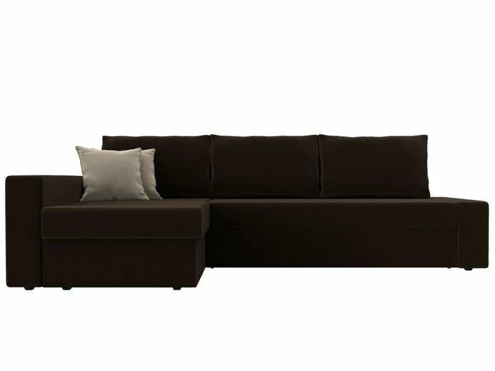 Угловой диван-кровать Версаль коричневого цвета левый угол - купить Угловые диваны по цене 44999.0