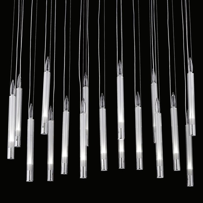 Подвесной светильник с подвесами в виде свечи из белого стекла - купить Подвесные светильники по цене 95280.0