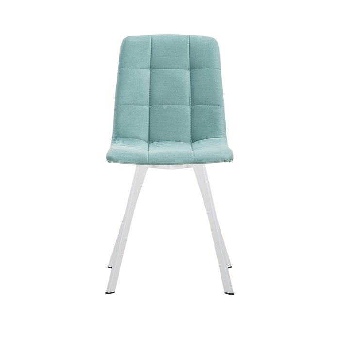 Стул Скай бирюзового цвета с белыми ножками  - купить Обеденные стулья по цене 4980.0
