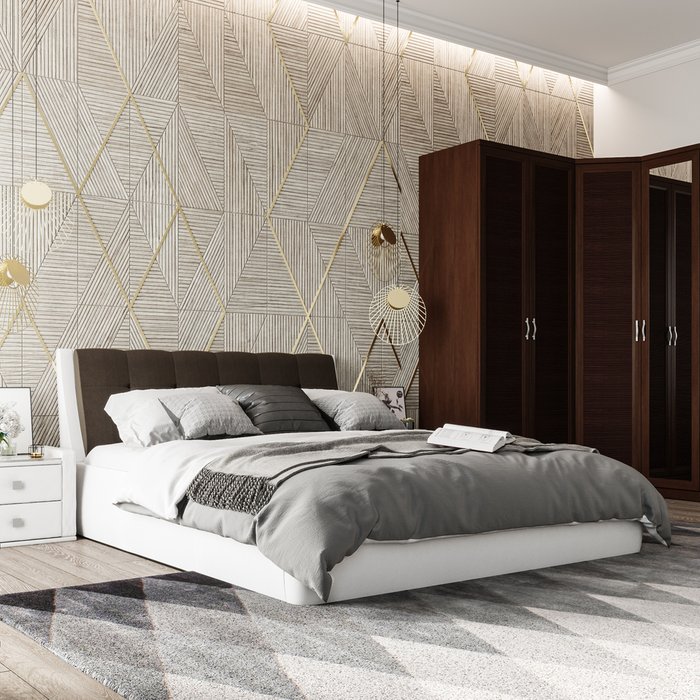 Кровать Гесиона 180х200 белого цвета с подъемным механизмом  - купить Кровати для спальни по цене 47200.0