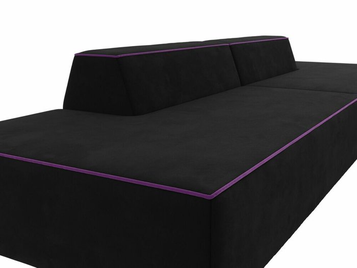 Прямой модульный диван Монс Лофт черного цвета с фиолетовым кантом - лучшие Прямые диваны в INMYROOM