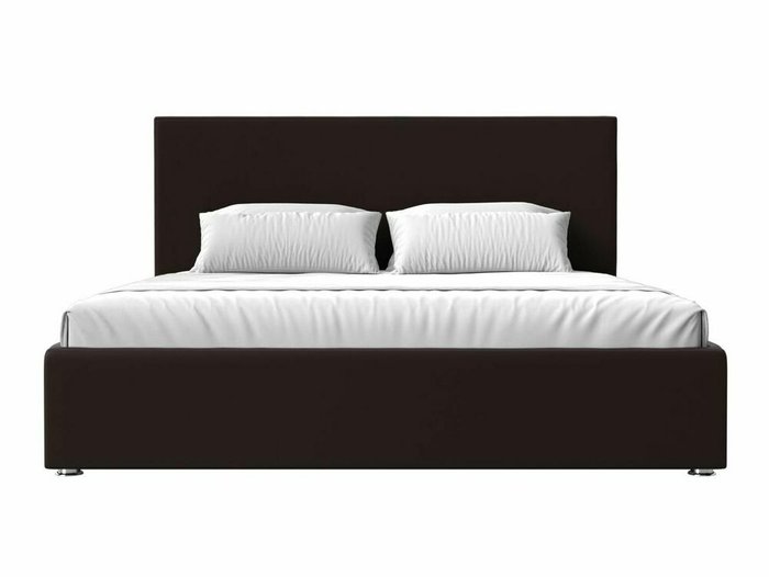 Кровать Кариба 160х200 темно-коричневого цвета с подъемным механизмом (экокожа) - купить Кровати для спальни по цене 68999.0