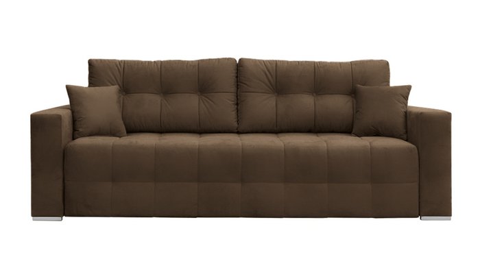 Прямой диван-кровать Денвер Лайт коричневого цвета - купить Прямые диваны по цене 54100.0