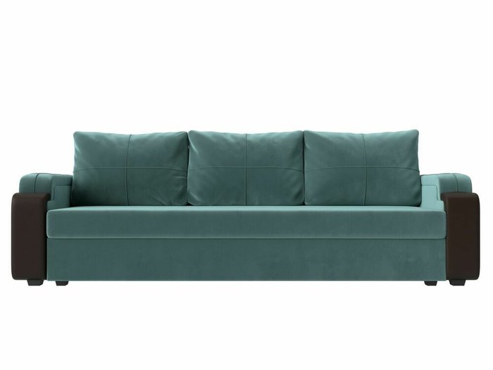 Прямой диван-кровать Николь лайт бирюзового цвета - купить Прямые диваны по цене 28999.0