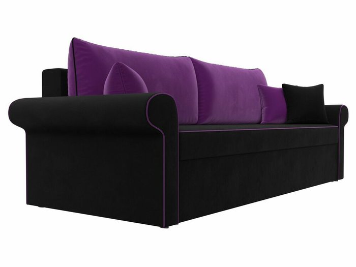 Прямой диван-кровать Милфорд фиолетово-черного цвета - лучшие Прямые диваны в INMYROOM