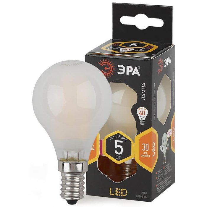 Лампа светодиодная филаментная E14 5W 2700K матовая - купить Лампочки по цене 96.0