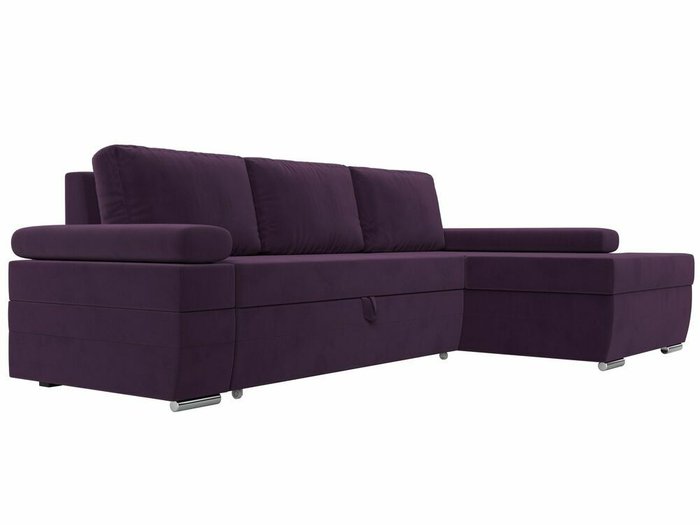 Угловой диван-кровать Канкун фиолетового цвета правый угол - лучшие Угловые диваны в INMYROOM