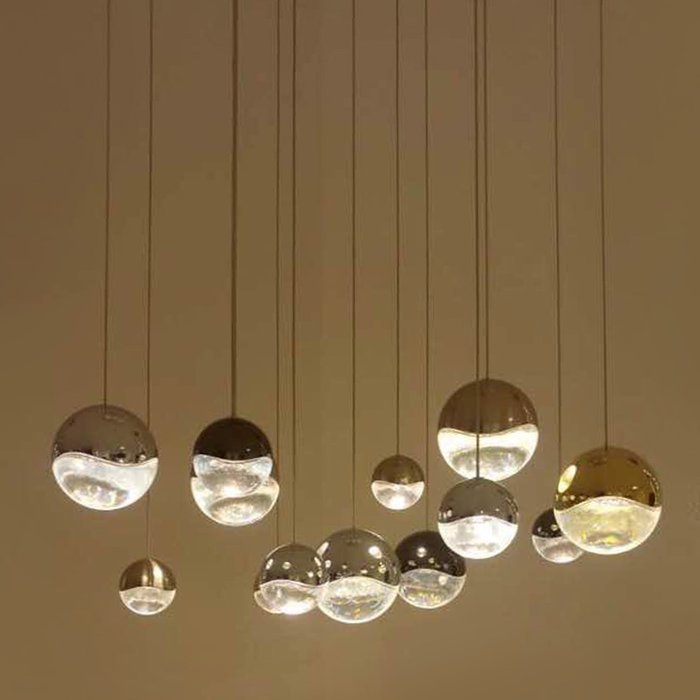 Подвесной светильник из металла и прозрачного стекла - купить Подвесные люстры по цене 116810.0