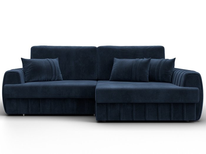 Угловой диван-кровать Лига-057 темно-синего цвета правый - купить Угловые диваны по цене 85990 Угловой диван-кровать Лига-057 темно-синего цвета правый - купить Угловые диваны по цене 85990