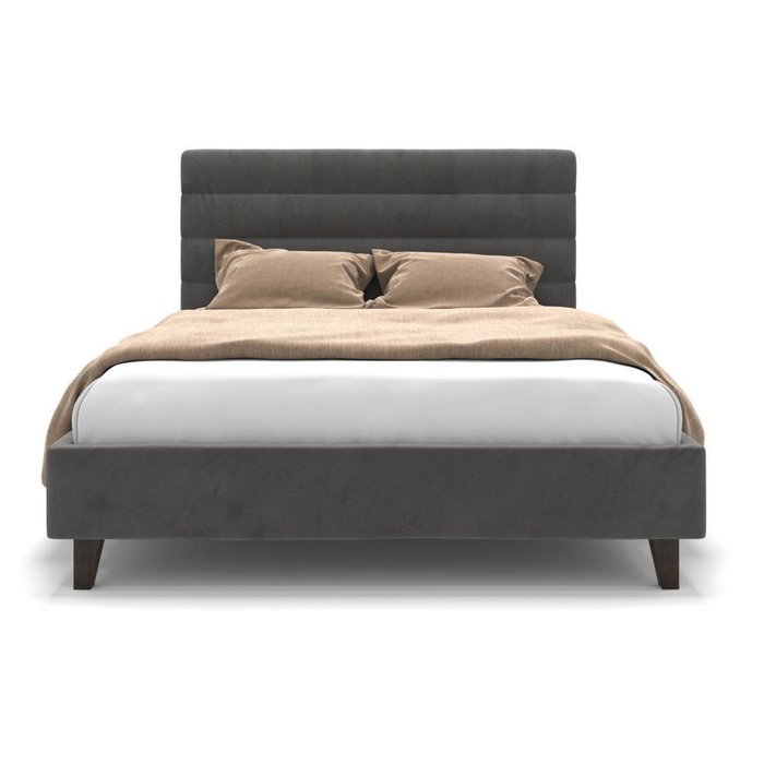 Кровать Tara на ножках темно-серая 180х200 - лучшие Кровати для спальни в INMYROOM