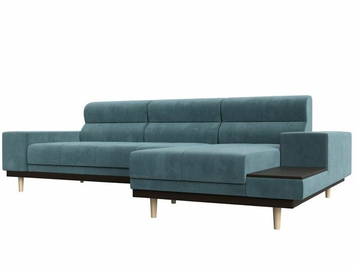 Угловой диван-кровать Леонардо бирюзового цвета правый угол
