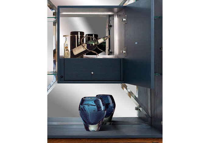 Витрина Сакраменто темно-синего цвета - лучшие Шкафы витринные в INMYROOM