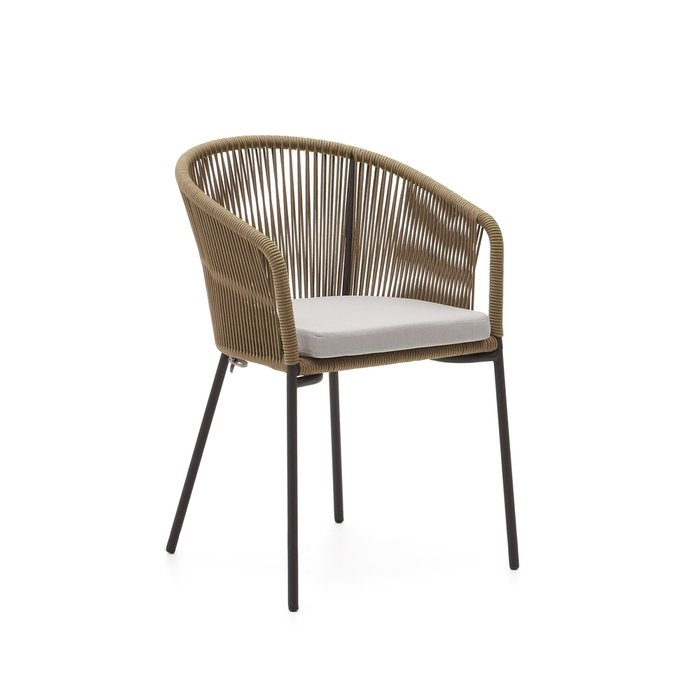 Веревочный стул Yanet серо-бежевого цвета - купить Садовые стулья по цене 29990.0