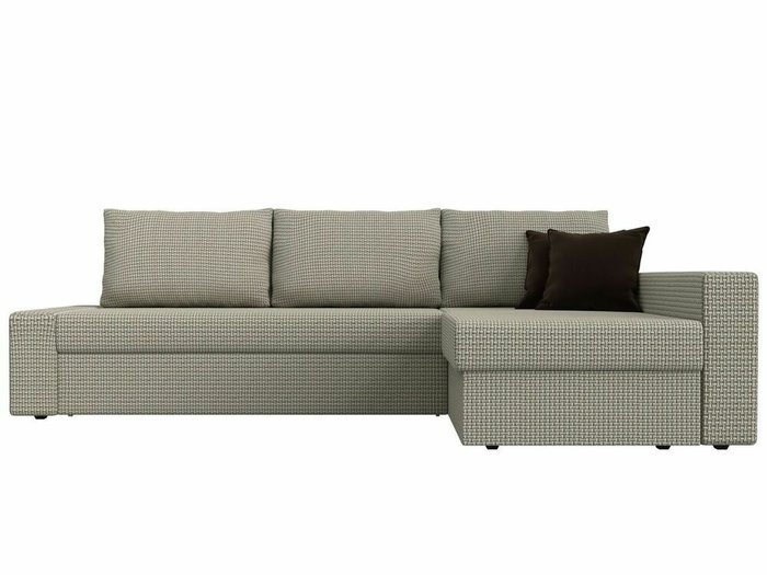 Угловой диван-кровать Версаль серо-бежевого цвета правый угол - купить Угловые диваны по цене 44999.0