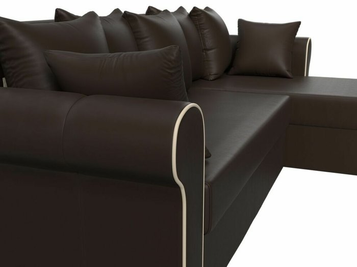 Угловой диван-кровать Рейн коричневого цвета (экокожа) правый угол - лучшие Угловые диваны в INMYROOM