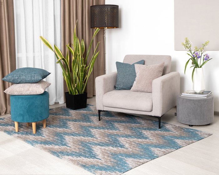 Декоративная подушка Zoom Rhombus Azure - лучшие Декоративные подушки в INMYROOM