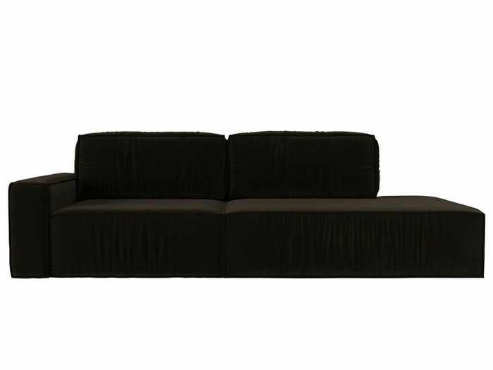 Прямой диван-кровать Прага модерн коричневого цвета подлокотник слева - купить Прямые диваны по цене 74999.0