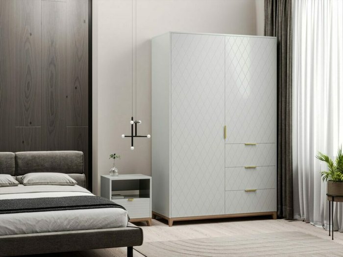 Шкаф Case CS222 светло-серого цвета - лучшие Шкафы распашные в INMYROOM Шкаф Case CS222 светло-серого цвета - лучшие Шкафы распашные в INMYROOM
