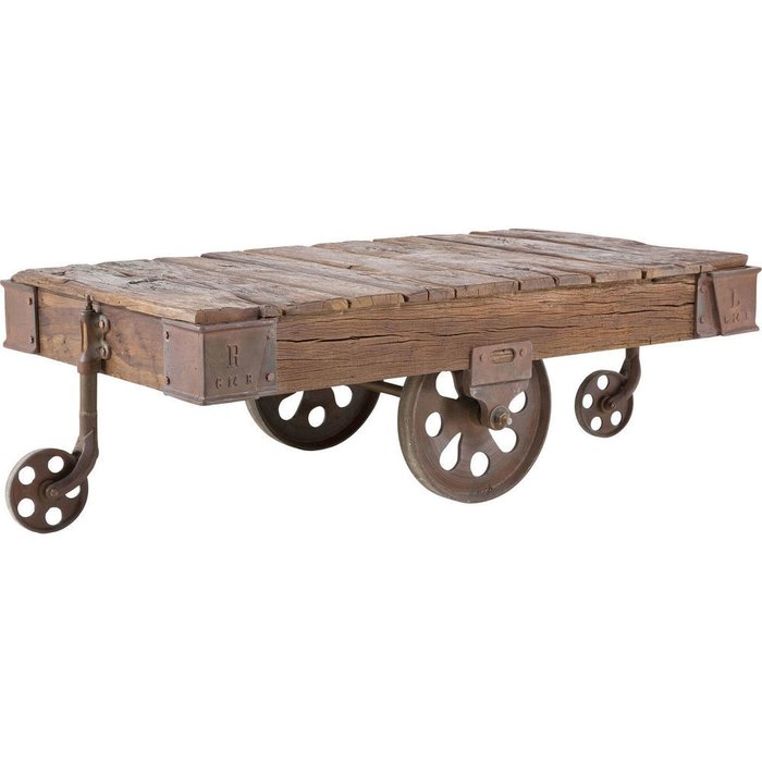 Столик кофейный Railway с деревянной столешницей - купить Журнальные столики по цене 191700.0