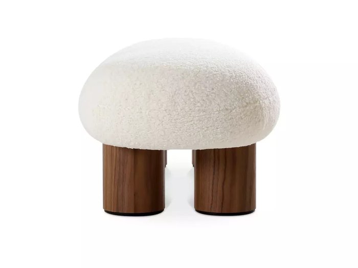 Банкетка Liora светло-бежевого цвета с коричневыми ножками - лучшие Банкетки в INMYROOM Банкетка Liora светло-бежевого цвета с коричневыми ножками - лучшие Банкетки в INMYROOM