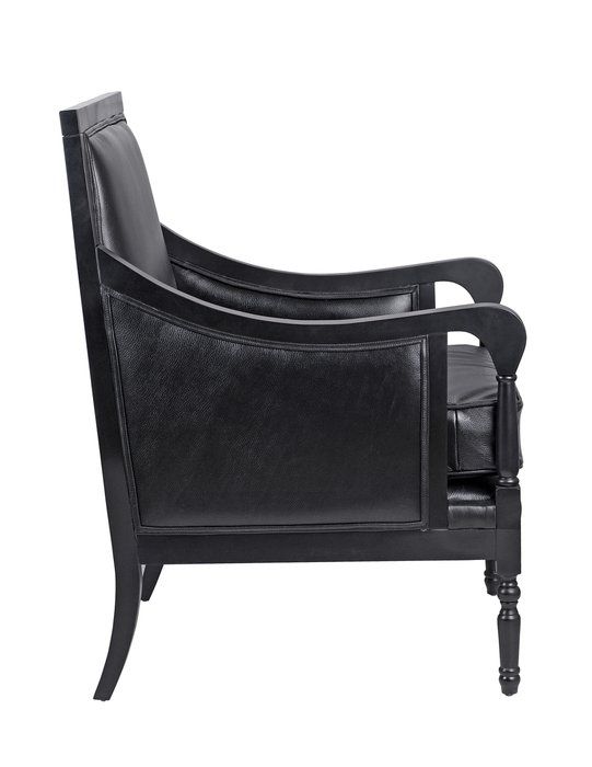 Классическое кресло Colin black leather черного цвета - лучшие Интерьерные кресла в INMYROOM Классическое кресло Colin black leather черного цвета - лучшие Интерьерные кресла в INMYROOM