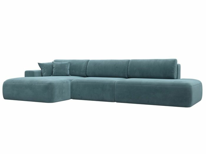 Угловой диван-кровать Лига 036 Модерн Лонг темно-бирюзового цвета левый угол