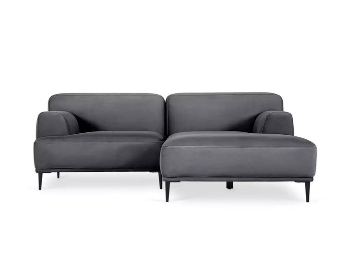 Угловой диван Portofino в обивке из велюра серого цвета - купить Угловые диваны по цене 99000.0
