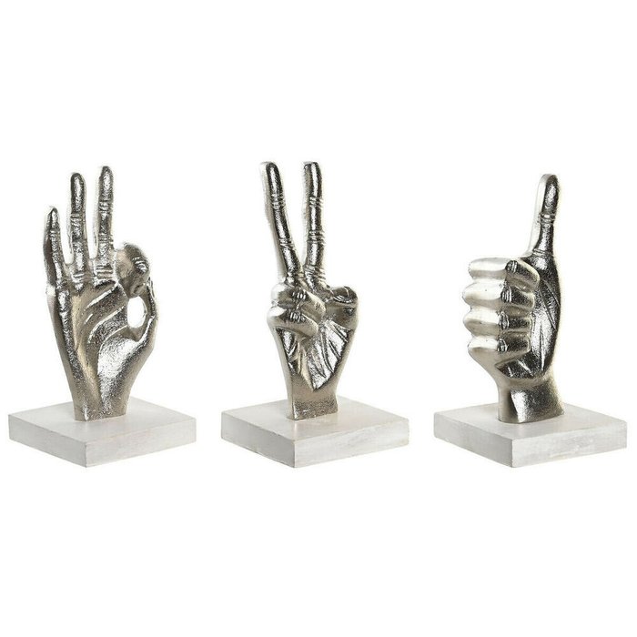 Декоративная фигура DKD Home Decor Серебристый 10 x 10 x 20 cm (3 штук) - купить Фигуры и статуэтки по цене 10880.0