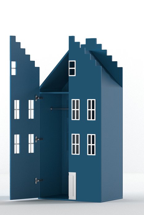 Двойной шкаф-домик Брюгге Medium синего цвета - лучшие Детские шкафы в INMYROOM