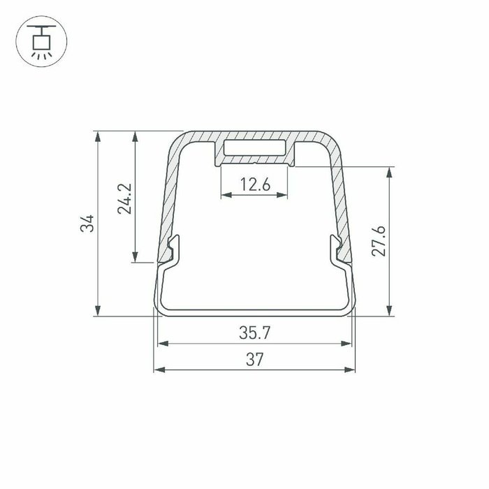 Профиль для ленты Line-D 055098 (алюминий, цвет серый) - лучшие Профили для светодиодных лент в INMYROOM Профиль для ленты Line-D 055098 (алюминий, цвет серый) - лучшие Профили для светодиодных лент в INMYROOM
