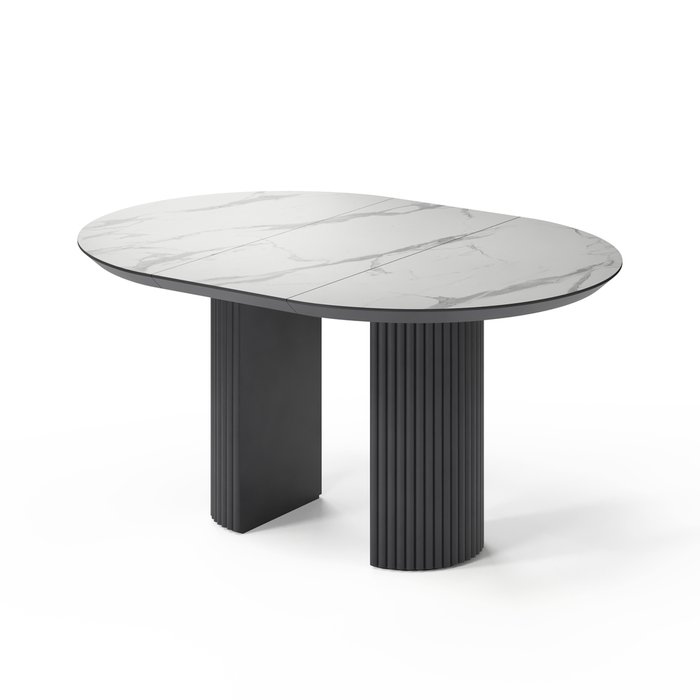 Раздвижной обеденный стол Ботейн L черно-белого цвета - купить Обеденные столы по цене 136160.0