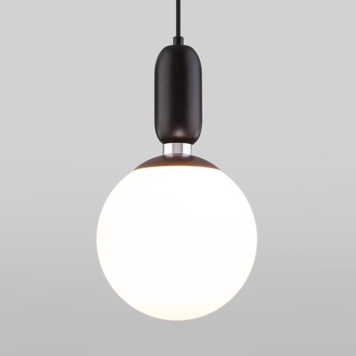 Подвесной светильник Bubble черного цвета со стеклянным плафоном  - купить Подвесные светильники по цене 6020.0