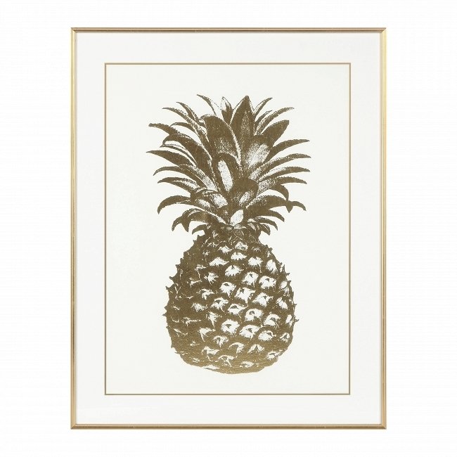 Постер Gold Pineapple в тонкой раме 