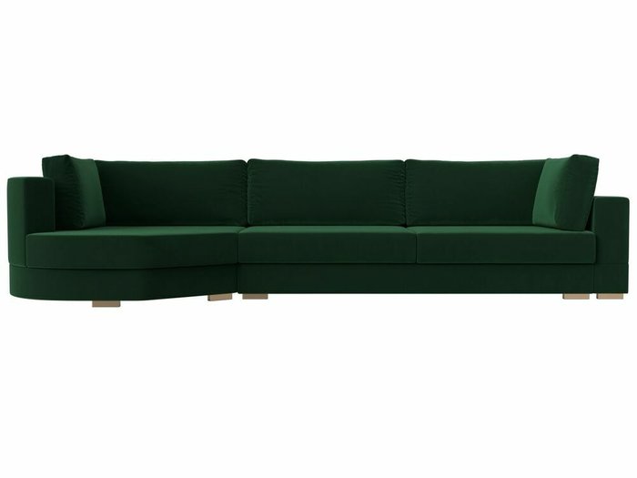 Угловой диван-кровать Лига 026 зеленого цвета левый угол - купить Угловые диваны по цене 88999.0
