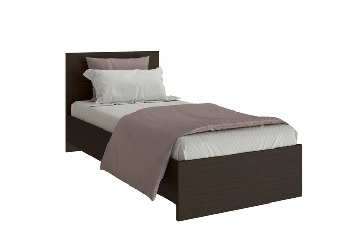 Кровать Анастасия 90х200 темно-коричневого цвета с изголовьем