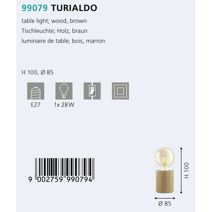 Настольная лампа Eglo Turialdo 99079 - купить Настольные лампы по цене 3090.0