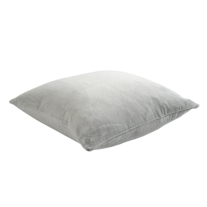 Подушка декоративная Essential из хлопкового бархата серого цвета  - купить Декоративные подушки по цене 3190.0
