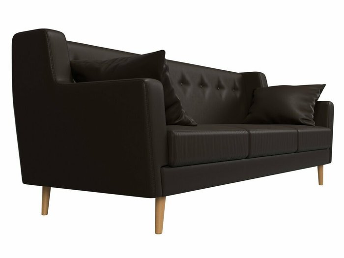 Диван Брайтон коричневого цвета (экокожа) - лучшие Прямые диваны в INMYROOM