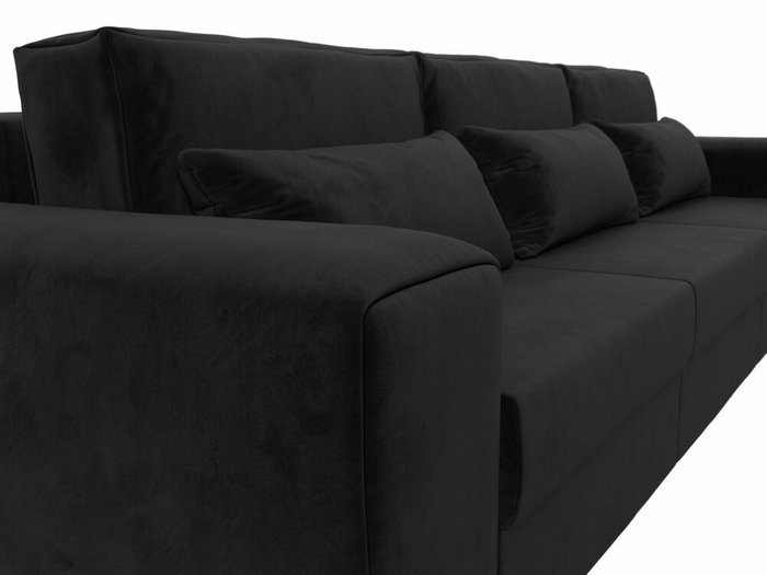 Прямой диван-кровать Лига 008 Long черного цвета - лучшие Прямые диваны в INMYROOM