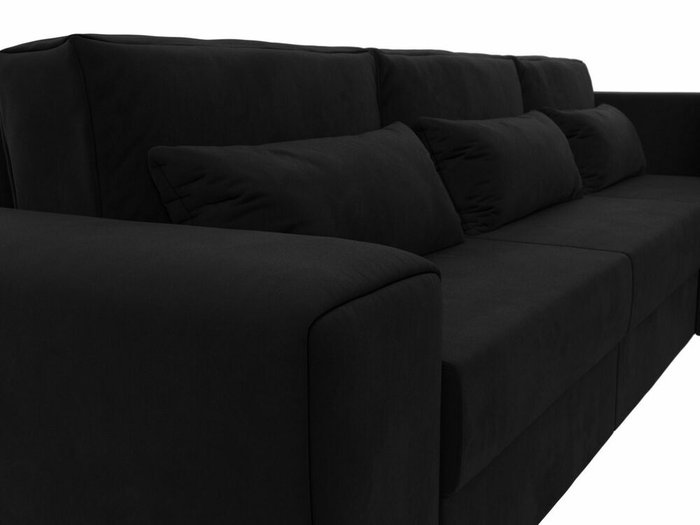 Угловой диван-кровать Лига 008 Long черного цвета правый угол - лучшие Угловые диваны в INMYROOM