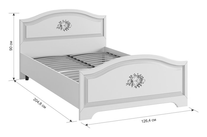 Кровать Алиса120х200 бело-кремового цвета без подъемного механизма - лучшие Кровати для спальни в INMYROOM