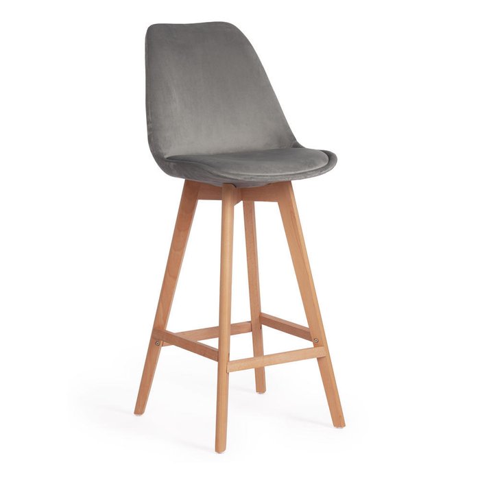Набор из четырех барных стульев Tulip серого цвета - купить Барные стулья по цене 25640.0