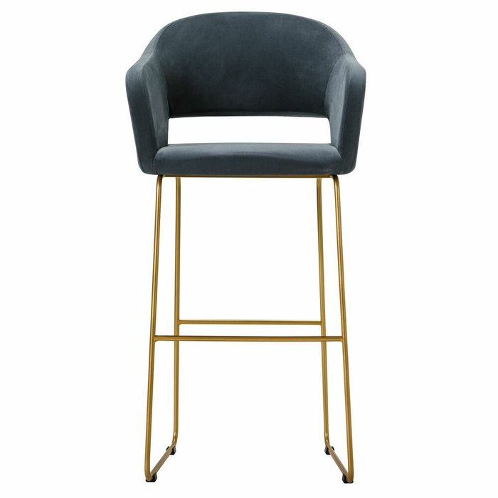 Барный стул Oscar тёмно-серого цвета с золотым основанием - купить Барные стулья по цене 14190.0