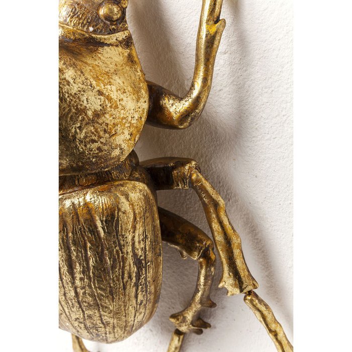 Украшение настенное Herkules Beetle золотого цвета - лучшие Декор стен в INMYROOM