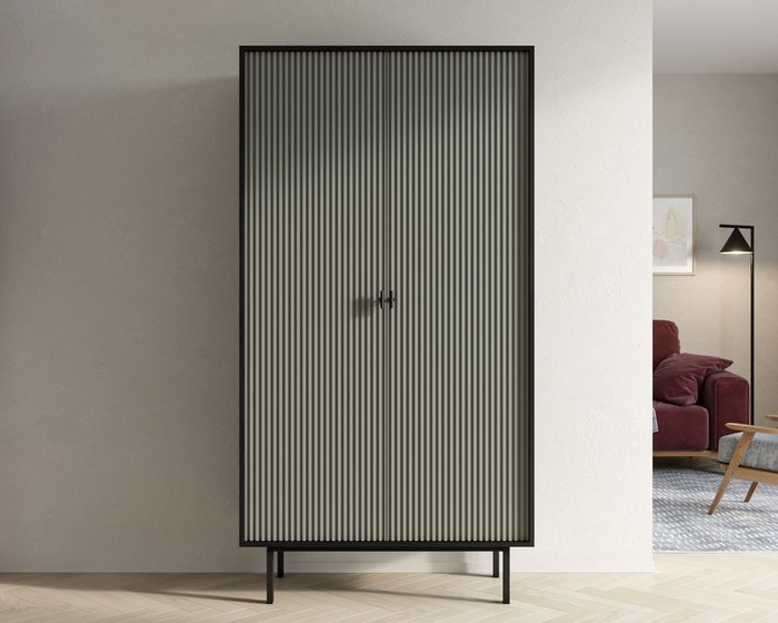Шкаф двухдверный Emerson серого цвета - купить Шкафы распашные по цене 70180.0