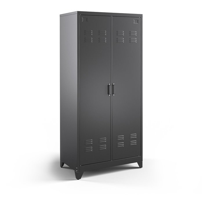 Шкаф с дверками из металла Hiba серого цвета - купить Шкафы распашные по цене 40381.0